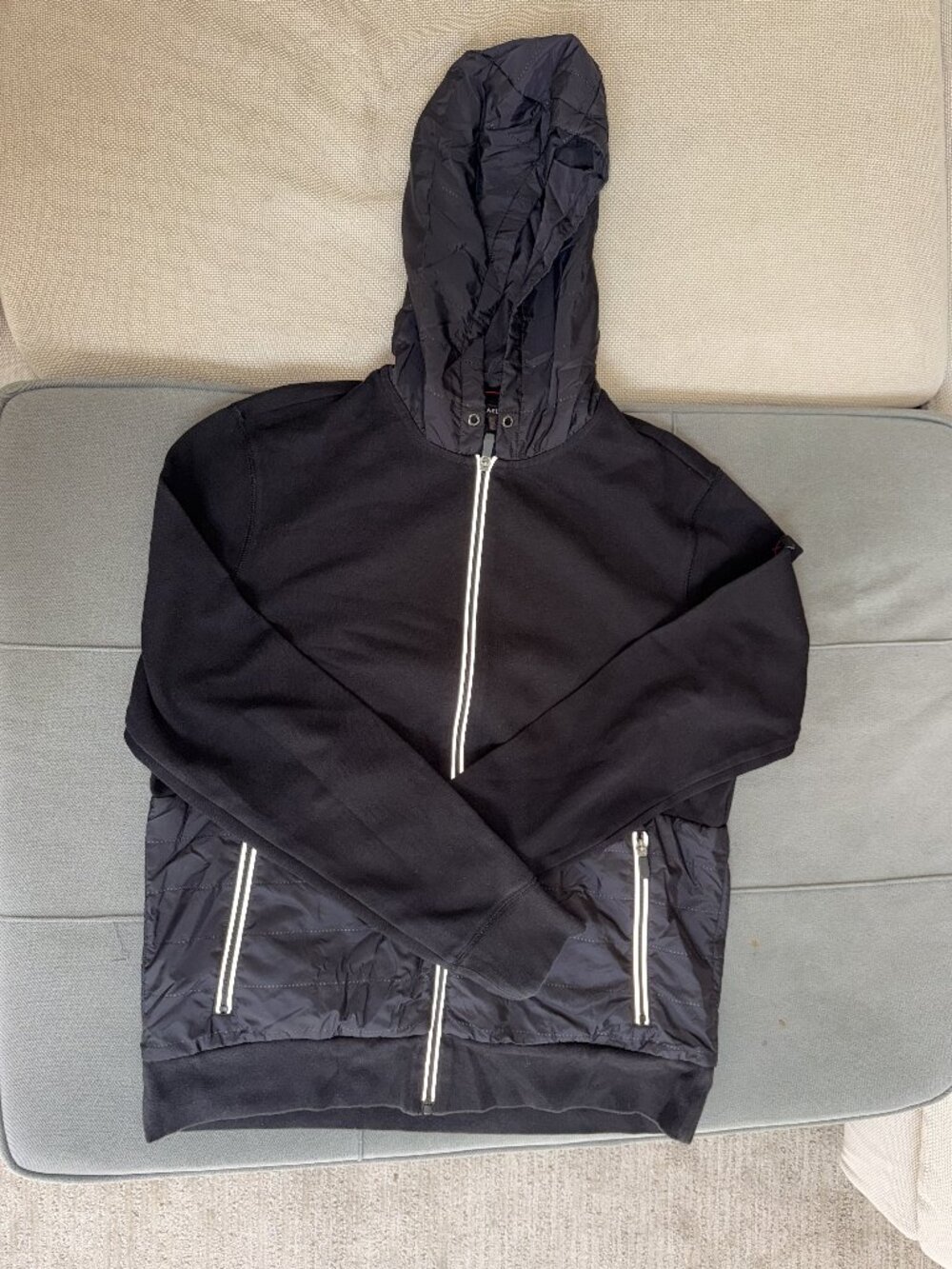 Michael Kors reflective Zip-Up Jacket Men's Size L Black Nylon